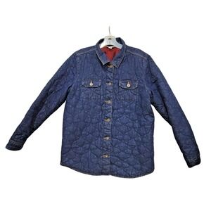 Blast Women's Blue Denim Quilted Jacket Lined Size Small